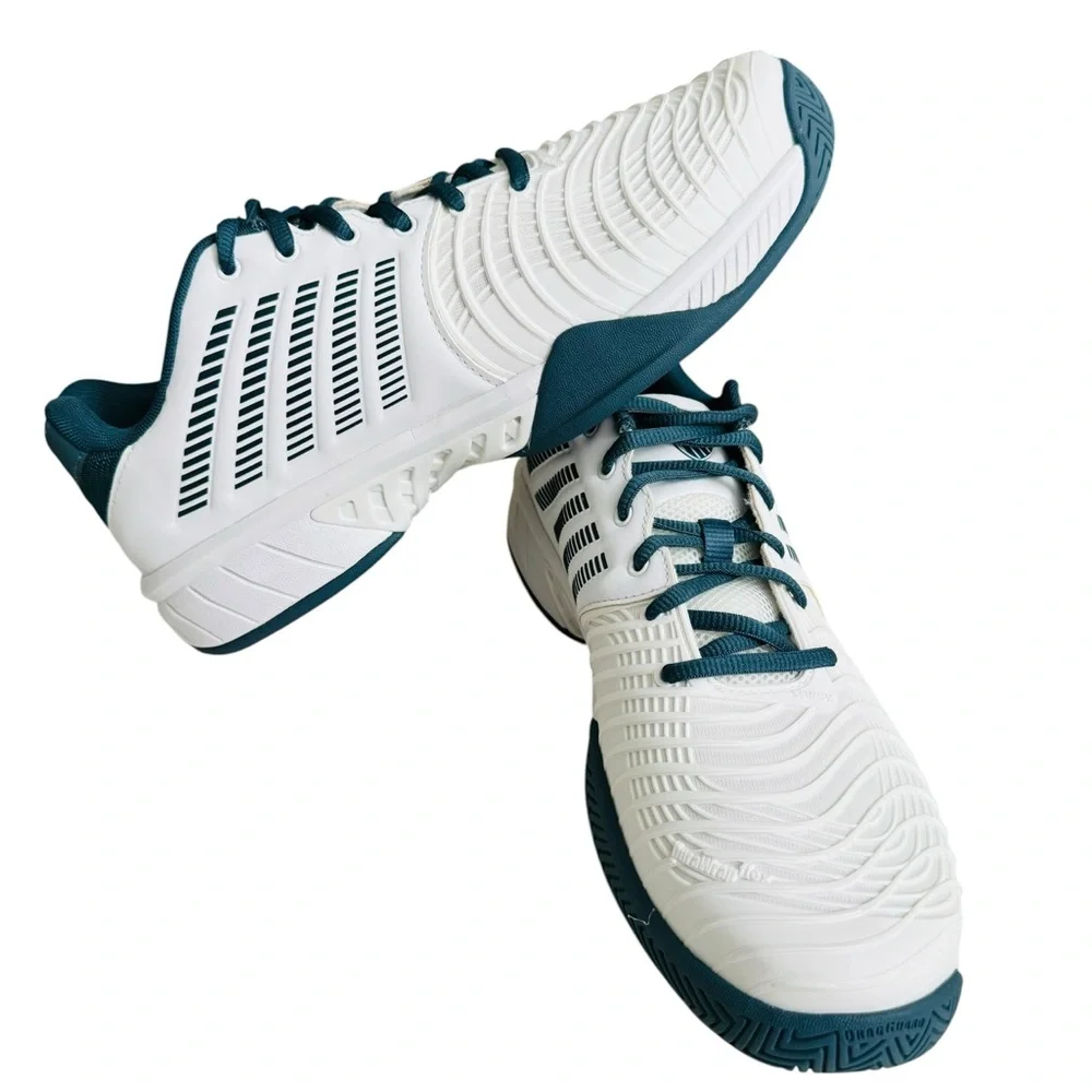 K-Swiss Men’s Tennis Court Shoes White Blue Size 10 US EU 43